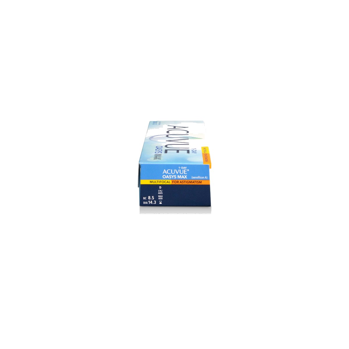 Acuvue Oasys MAX 1-Day Multifocal for Astigmatism (30 lenti) – confezione vista laterale